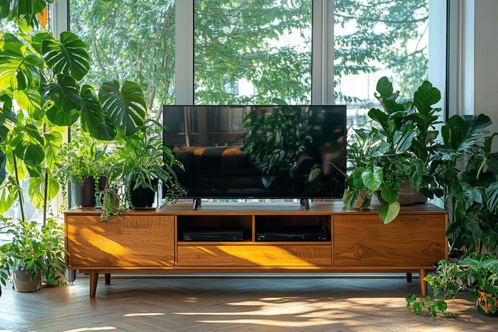 Meuble TV et plantes d&rsquo;intérieur : les meilleures idées déco
